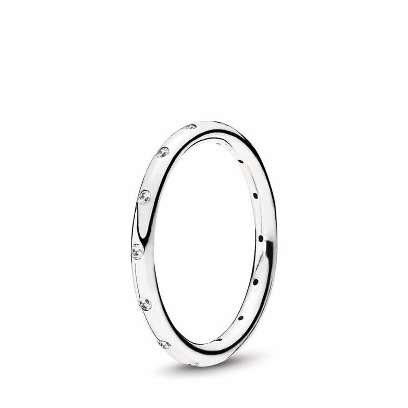 Pandora Simple Sparkling Band Stackable Ring Ireland - Sterling Silver/Cubic Zirconia - 281364HPU